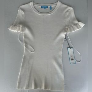 Draper James White Short Sleeve Sweater | Size: S | New with Tag